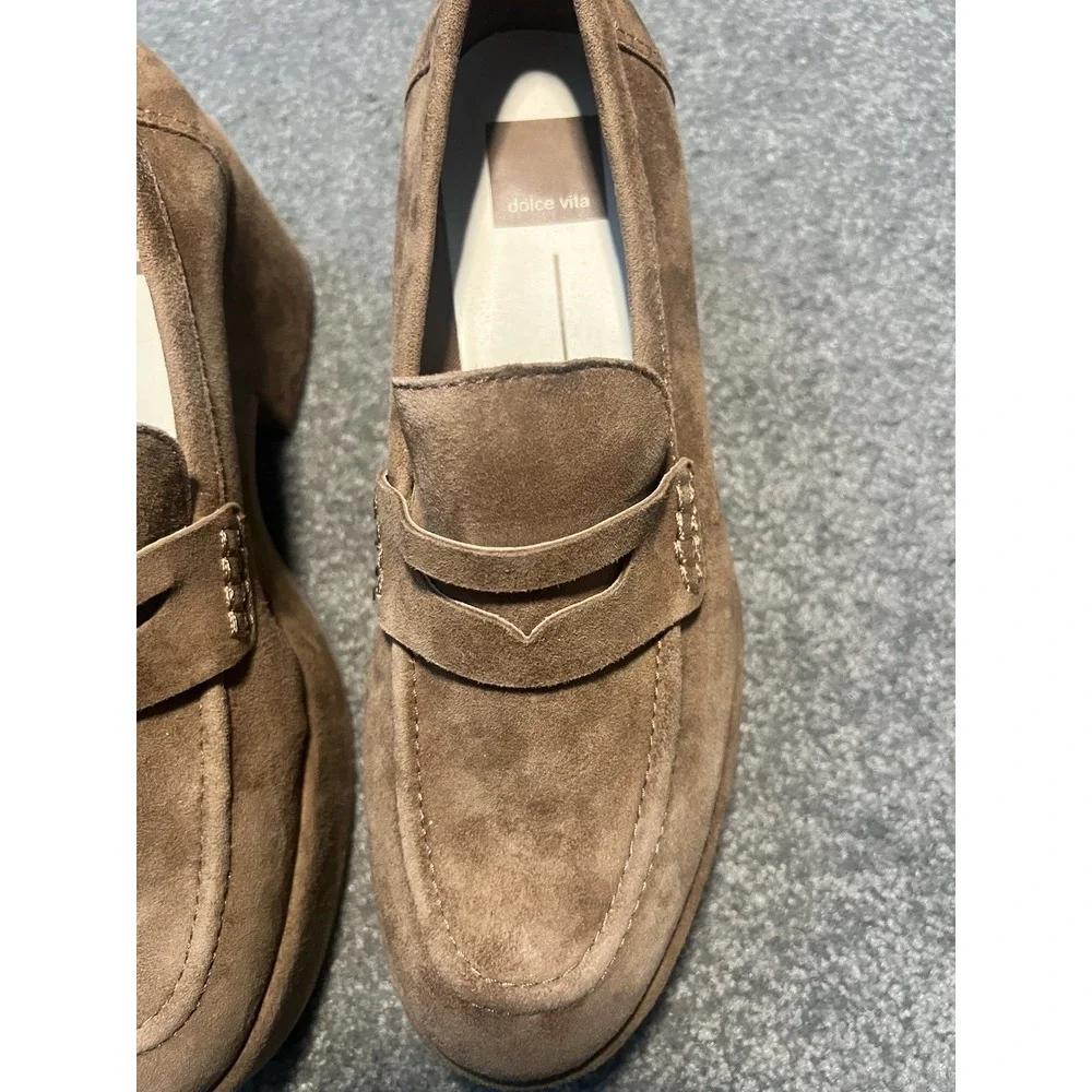 Dolce Vita Womens Yanni Suede Platform Penny Loafer Sz 8‎